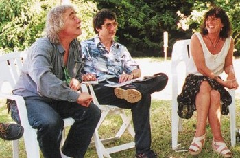 Marc Robine, Fred et Mauricette Hidalgo lors d'une réunion de Chorus, en 2002 (photo Albert Weber)