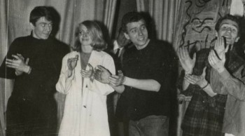 Alain Meilland, Michèle Hubert, Bernard Oulion et Stéphane Duk, en mars 1965, lors du spectacle lycéen