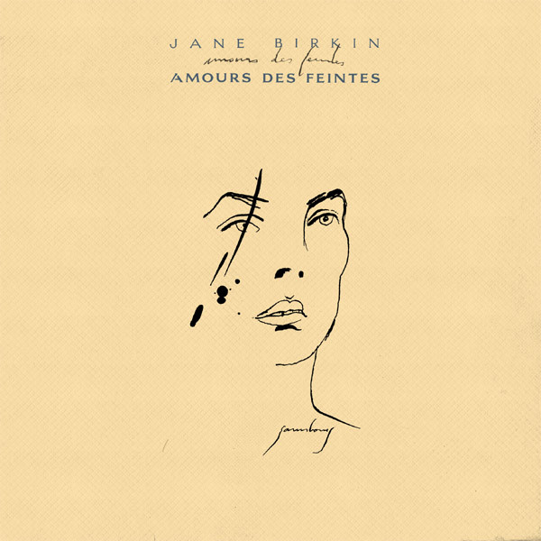 Jane Birkin, pochette de l'album Amours des feintes, 1990. Dessin Serge Gainsbourg