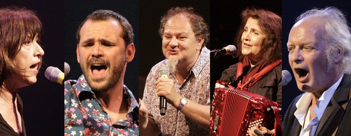 Céline Caussimon, Thomas Pitiot, Hervé Akrich, Michèle Bernard et JeHaN (photos Anne-Marie Panigada)