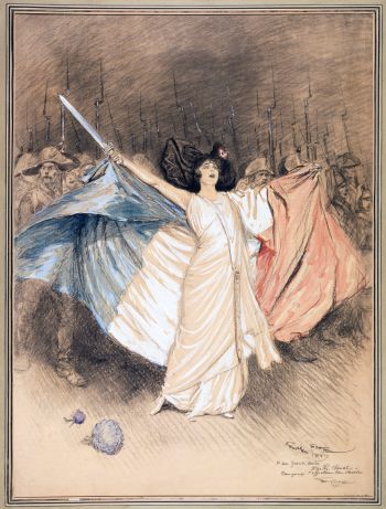 Marthe Chenal chantant La Marseillaise par Georges Scott 1914 Musée Carnavalet